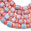 Handmade Millefiori Glass Oval Bead Strands LK-Z001-01B-08-2