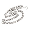 8MM 304 Stainless Steel Textured Ring Link Chain Necklaces NJEW-Z105-04P-03-4