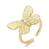 Butterfly Rack Plating Brass Cuff Finger Rings For Women RJEW-C114-04G-1