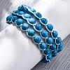 Synthetic Turquoise Round Beaded Multi-strand Bracelets for Men Women BJEW-G743-02F-1