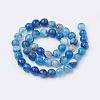 Natural Striped Agate/Banded Agate Beads Strands G-S281-51-6mm-2
