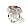 Synthetic Goldstone Round Adjustable Rings RJEW-K371-09S-19-4