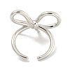 Rack Plating Brass Bowknot Open Cuff Rings for Women RJEW-F162-09P-3