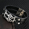 304 Stainless Steel Musical Note Link Bracelet MUSI-PW0001-34-2