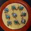 925 Sterling Silver with Dyed Synthetic Turquoise Pendants G-C276-01D-1