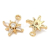 Brass Micro Pave Cubic Zirconia Star Charms KK-A281-13B-G-2