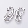 Tarnish Resistant 304 Stainless Steel Push Gate Snap Keychain Clasp Findings LS-STAS-G039-03P-2
