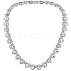 1Pc Heart Zinc Alloy Crystal Rhinestone Cup Chain Tennis Necklaces for Women NJEW-SP0001-06P-1