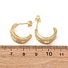 Brass Micro Pave Clear Cubic Zirconia C-Shaped with Oval Stud Earrings EJEW-B153-17G-01-5
