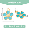 40Pcs 8 Colors Eco-Friendly Zinc Alloy Pendants ENAM-DC0001-90-2