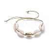 Adjustable Waxed Cotton Cord Braided Bead Bracelets LS-X-BJEW-JB05121-02-1
