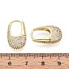 Brass Micro Pave Clear Cubic Zirconia Oval Hoop Earrings EJEW-K267-17G-4