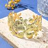 304 Stainless Steel Open Cuff Bangles for Women BJEW-U019-01G-3