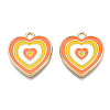 Rack Plating Light Gold Alloy Enamel Pendants LS-ENAM-Q444-014M-RS-1