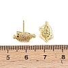 Brass Micro Pave Clear Cubic Zirconia Pig Stud Earrings EJEW-F400-07G-5