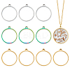 Unicraftale 12Pcs 3 Styles 304 Stainless Steel Open Back Bezel Flat Round Pendants FIND-UN0002-73-1