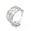 Non-Tarnish 304 Stainless Steel Leafy Branch Open Cuff Ring for Women RJEW-K245-31P-3