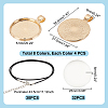 DIY Waxed Cotton Cord & Round Alloy Pendant Cabochon Settings Necklace Jewelry Making Kits DIY-GA0007-01-2