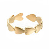 304 Stainless Steel Heart Wrap Open Cuff Ring RJEW-T023-69G-1