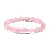 Natural Rose Quartz Bead Stretch Bracelets BJEW-K213-01-2