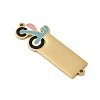 304 Stainless Steel Light Sky Blue Enamel Vehicle Connector Charms STAS-P377-13G-B-2