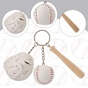 4Pcs 4 Colors PU Leather Keychain KEYC-CL0001-02-5