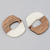 Opaque Resin & Walnut Wood Pendants RESI-S389-045A-C04-2