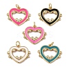 Rack Plating Brass Micro Pave Cubic Zirconia and Enamel Pendants KK-B092-10G-1