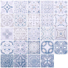 3D Retro Floral Pattern Square PVC Wall Self-adhesive Tile Stickers DIY-WH0257-67-1