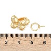 Brass Micro Pave Clear Cubic Zirconia Fold Over Clasps KK-U043-21G-3