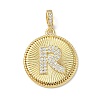 Brass Micro Pave Clear Cubic Zirconia Pendants KK-L253-17G-R-1