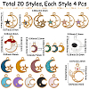 80Pcs 20 Styles  Alloy Enamel Pendants FIND-SC0014-17-2