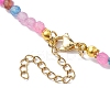Faceted Round Natural Agate(Dyed & Heated) Beaded Necklaces for Women NJEW-JN04659-05-5