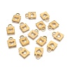 Padlock Ion Plating(IP) 304 Stainless Steel Charms X-STAS-L159-13G-1