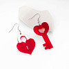 Valentine's Day Acrylic Key with Lock Dangle Earrings FS-WGE7447-05-1
