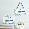 2Pcs 2 Styles Mediterranean Style MDF Board Pendant Ornaments HJEW-PH00001-33-5