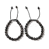 8mm Round Natural Larvikite Braided Bead Bracelets BJEW-C067-01B-07-1
