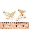 Brass Micro Pave Clear Cubic Zirconia Pendants KK-T077-37G-3