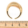 Brass Micro Pave Clear Cubic Zirconia Cuff Finger Rings for Women RJEW-B112-01G-5