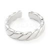 Rack Plating Brass Open Cuff Rings for Women RJEW-Z059-02P-02-2