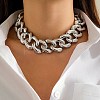 Chunky CCB Plastic Curb/Cable Chain Necklaces for Women NJEW-K261-01B-P-1-1