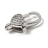 Brass Clear Cubic Zirconia Lobster Claw Clasps KK-Z078-46D-P-2