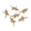 Rack Plating Brass Micro Pave Colorful Cubic Zirconia Pendants ZIRC-C040-48D-G-4