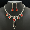 Alloy Rhinestone Pendant Necklaces & Earrings Sets for Women WGE8301-03-1