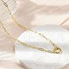Brass Ring Link Paperclip Chain Necklaces NJEW-A042-05G-1