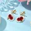 Handmade Glass Seed Beads Heart Stud Earrings EJEW-MZ00291-02-2