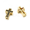Brass Micro Pave Black Cubic Zirconia Beads RELI-PW0001-085G-02-1