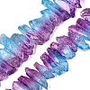 Two Tone Spray Painted Natural Quartz Crystal Points Beads Strands G-Q610-03G-1