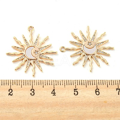 Brass Micro Pave Clear Cubic Zirconia Pendants KK-Q806-02G-1
