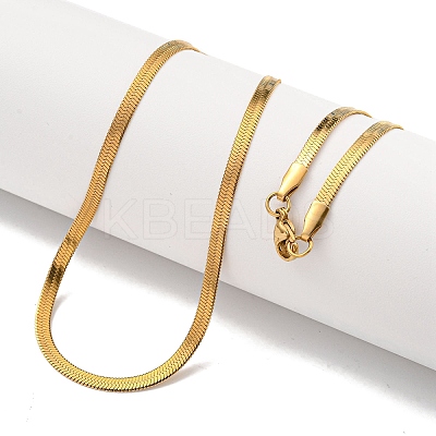 Brass Snake Chain Necklaces for Women NJEW-G084-03G-1